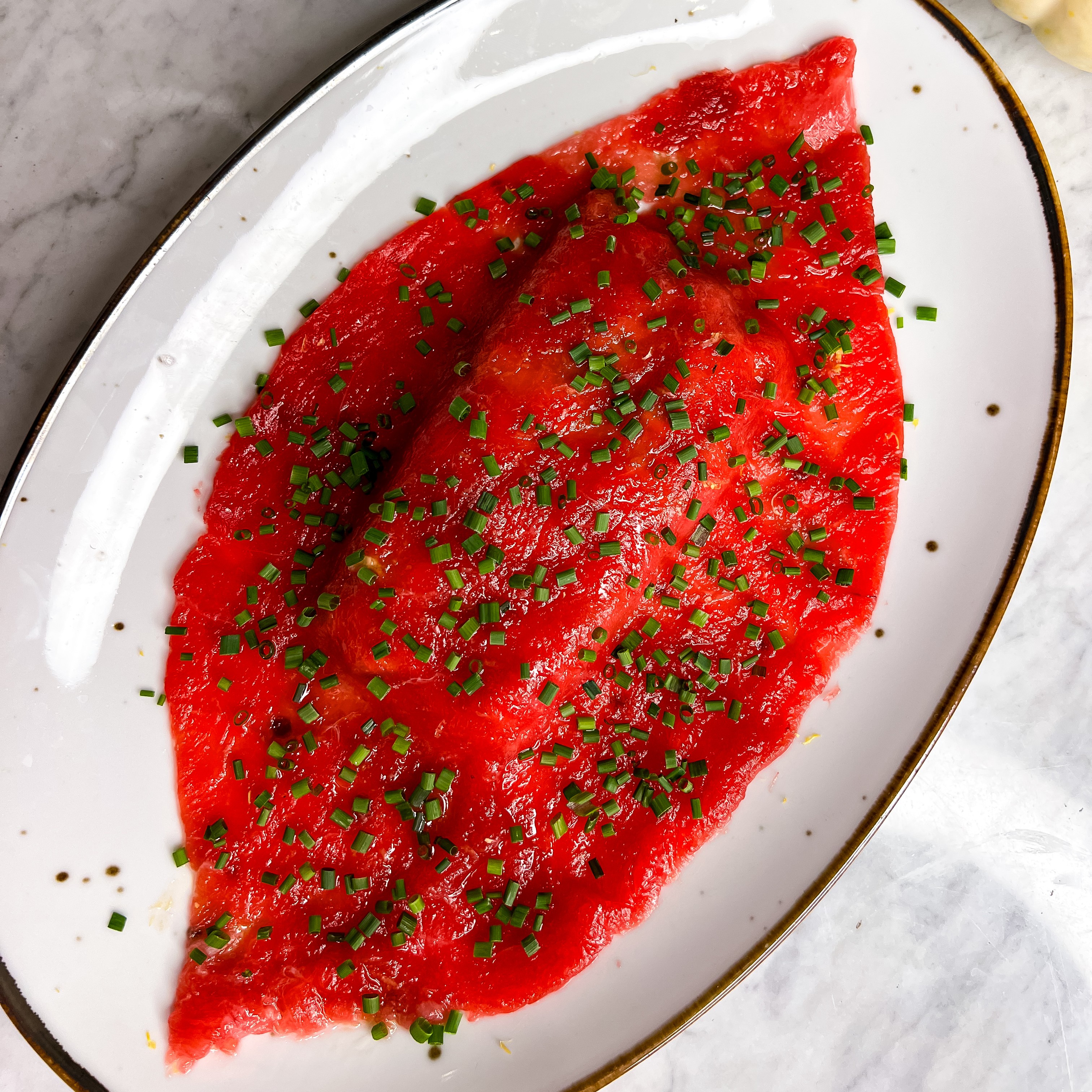 Carpaccio z tuńczyka z foie gras