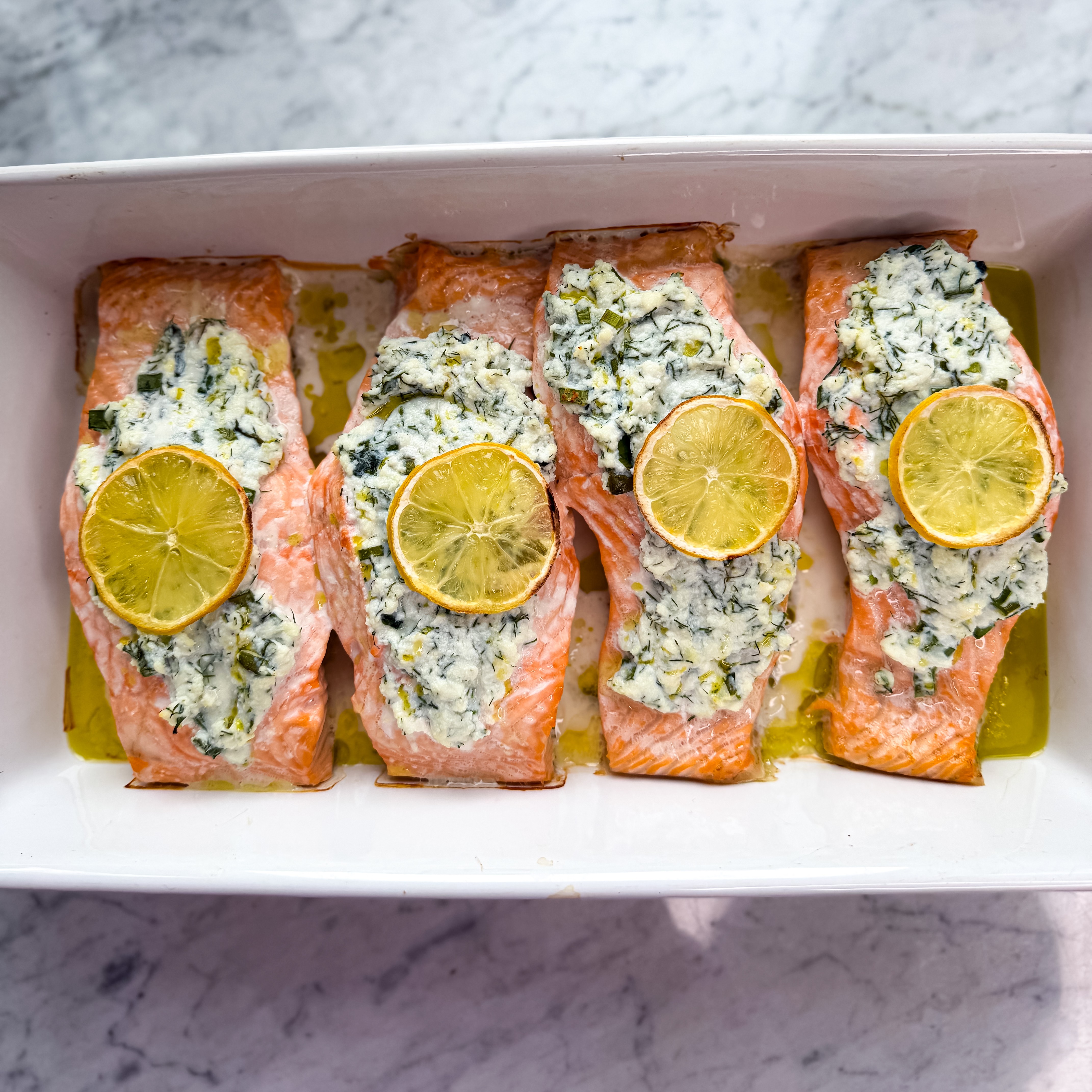 Łosoś nadziewany ricottą