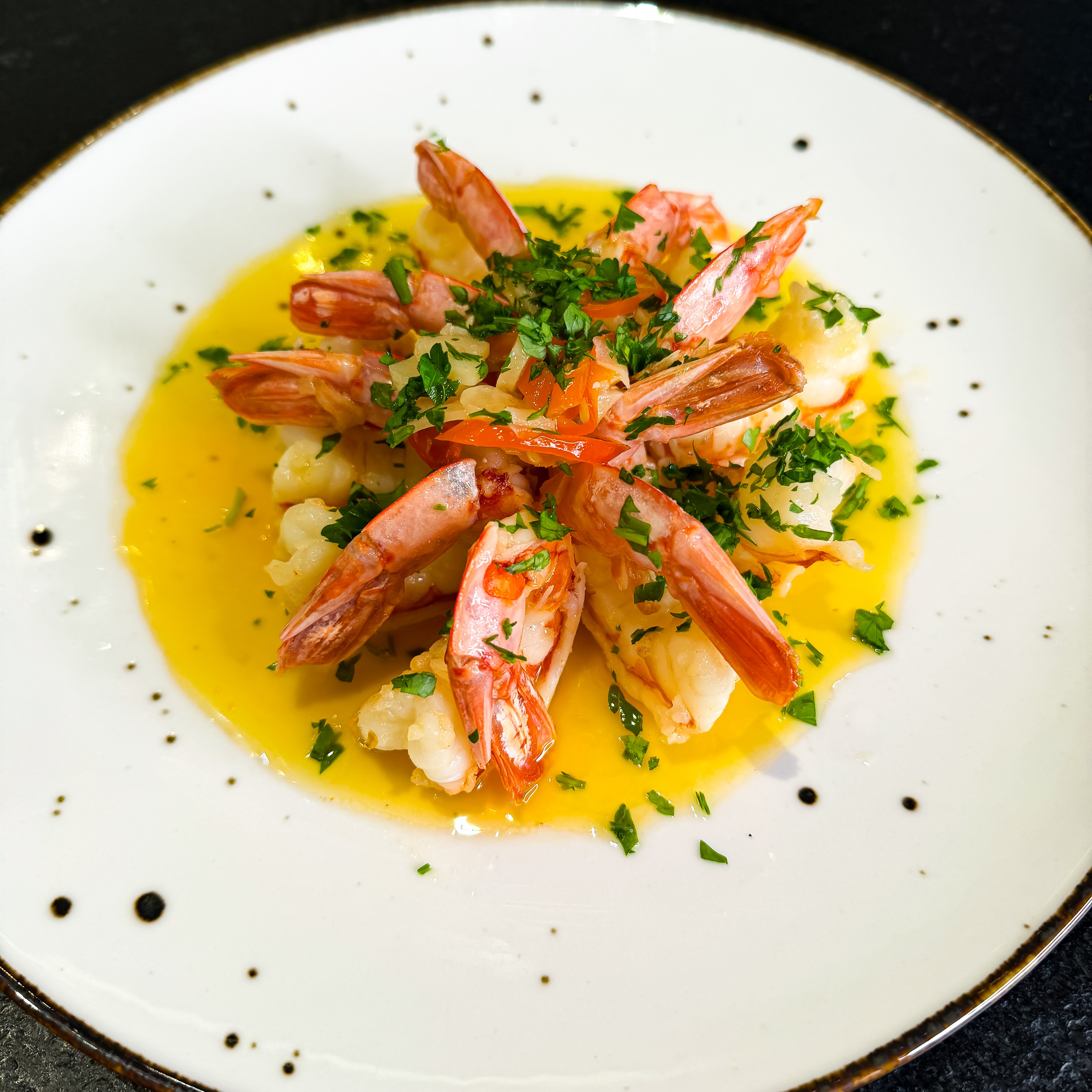 Konfitowane krewetki